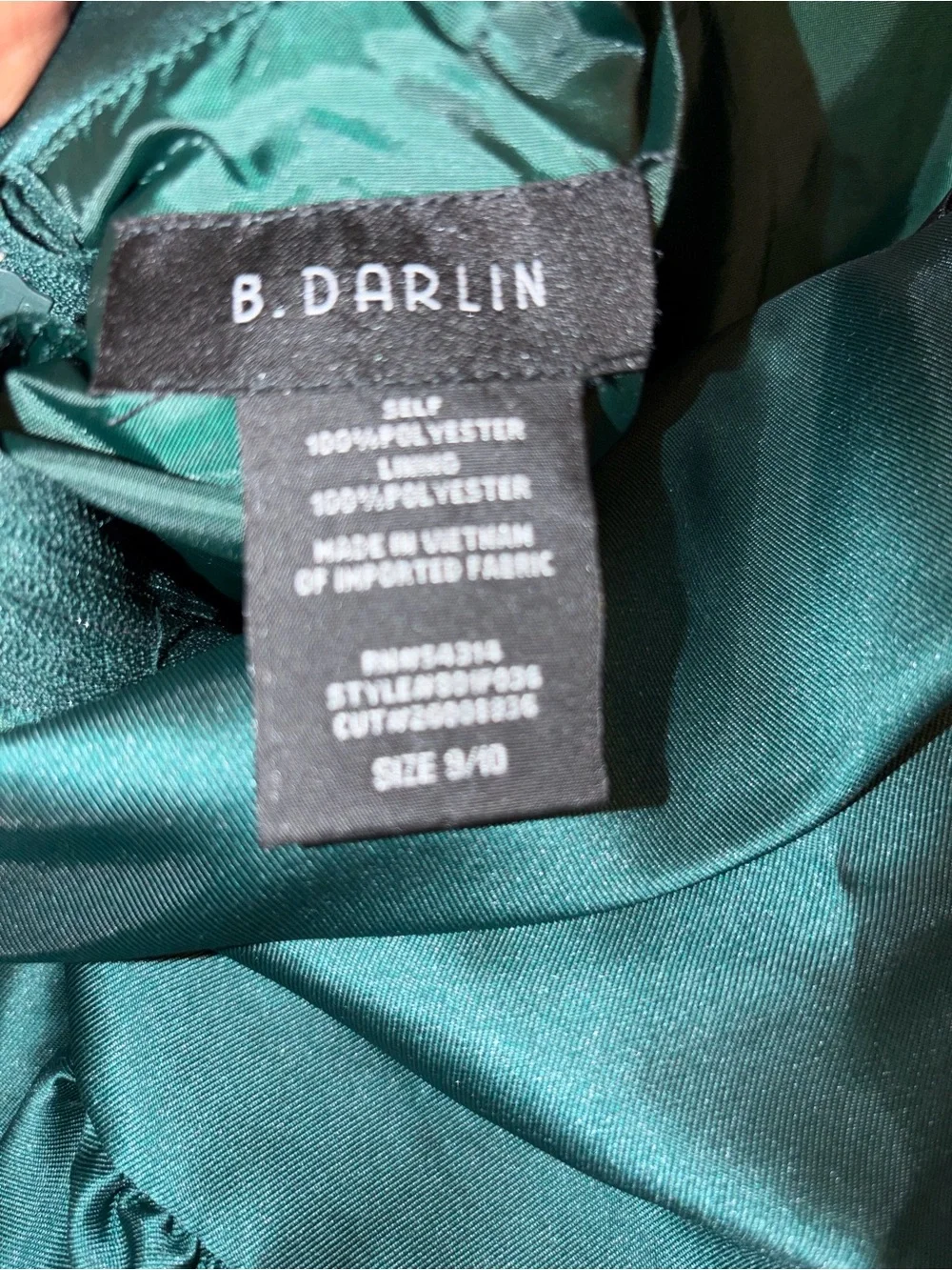 B Darlin Teal Strapless Satin Tiered Party Dress for Girls
